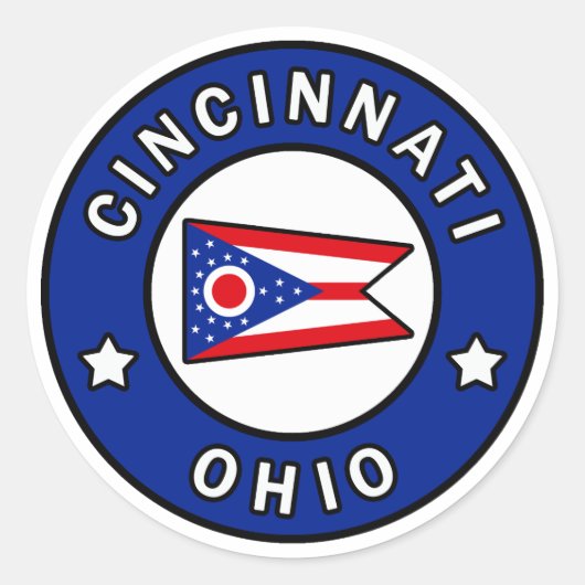 Cincinnati Ohio Runder Aufkleber (Vorderseite)