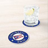 Cincinnati Ohio Runder Pappuntersetzer (Vor Ort)
