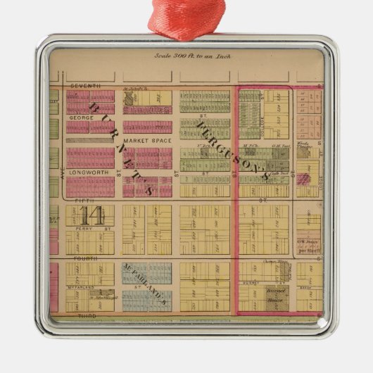 Cincinnati, Ohio Silbernes Ornament (Vorne)