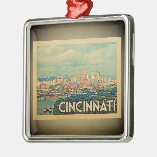 Cincinnati Ohio Silbernes Ornament (Links)