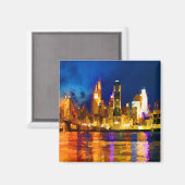 Cincinnati Ohio Skyline bei Nacht Magnet (Vorderseite/Rückseite)