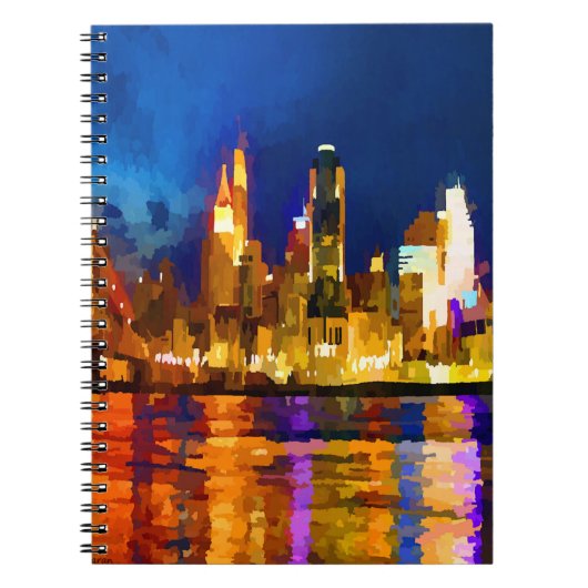 Cincinnati Ohio Skyline bei Nacht Notizblock (Vorderseite)