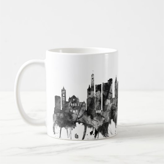 Cincinnati Ohio Skyline BW Kaffeetasse (Links)