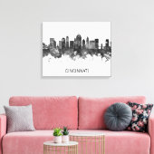 Cincinnati Ohio Skyline BW Leinwanddruck (Insitu (Wohnzimmer))