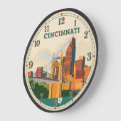 Cincinnati Ohio Skyline  Große Wanduhr (Winkel)