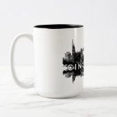 Cincinnati, Ohio-Skyline in schwarz Zweifarbige Tasse (Links)
