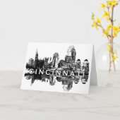 Cincinnati, Ohio Skyline Karte (Gelbe Blume)