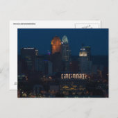 CINCINNATI. OHIO SKYLINE LIGHT SIGNAD Postkarten (Vorne/Hinten)