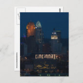 CINCINNATI. OHIO SKYLINE LIGHT SIGNAD Postkarten (Vorne/Hinten)