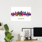 Cincinnati Ohio Skyline Poster (Heimbüro)