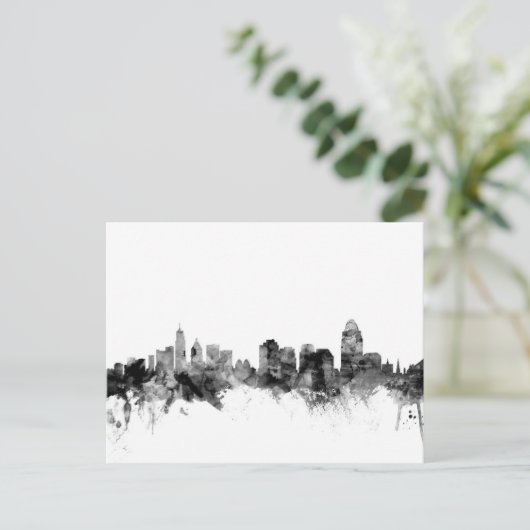 Cincinnati Ohio Skyline Postkarte (Stehend Vorderseite)