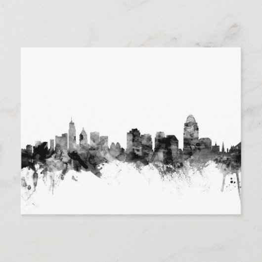 Cincinnati Ohio Skyline Postkarte (Vorderseite)