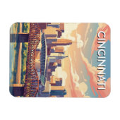 Cincinnati Ohio Skyline Reise Magnet (Horizontal)