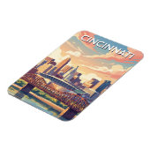 Cincinnati Ohio Skyline Reise Magnet (Linke Seite)