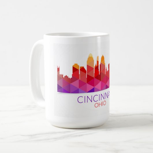Cincinnati, Ohio Souvenir Tasse 2 - Farbenfrohe Ta (Vorderseite Links)