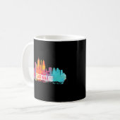 Cincinnati Ohio Staat Retro Vintag gestört Kaffeetasse (Vorderseite Links)