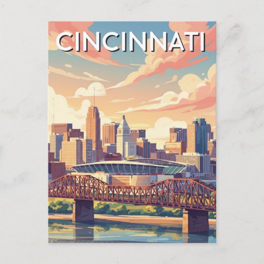 Cincinnati Ohio Stadtbild Reise Postkarte (Vorderseite)