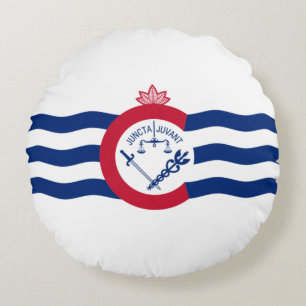 Cincinnati (Ohio) Stadtflagge Rundes Kissen