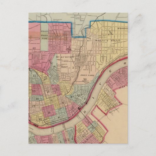 Cincinnati, Ohio und Umgebung Postkarte (Vorderseite)