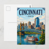 🌉 Cincinnati Ohio Urlaubserinnerung Uferpromenade Postkarte (Vorne/Hinten)