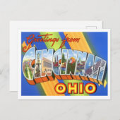 Cincinnati, Ohio Vintag Big Letters Postkarte (Vorne/Hinten)