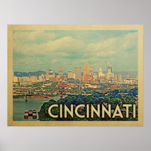 Cincinnati Ohio Vintage Reise Poster