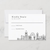 Cincinnati, Ohio Wedding | Stilisierte Skyline-UAW