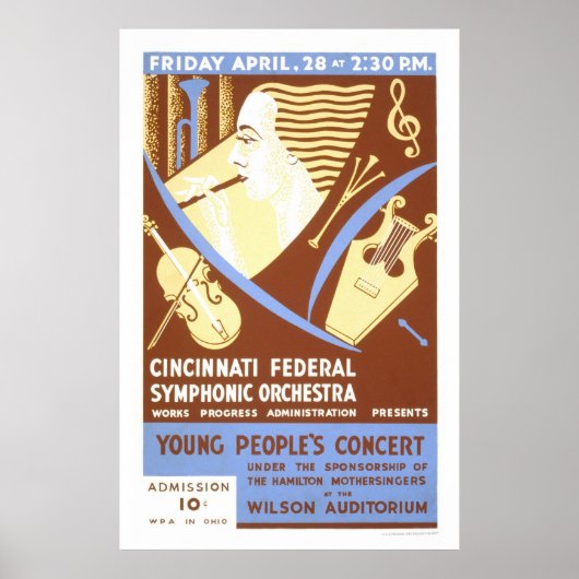 Cincinnati Orchestra 1939 WPA Poster (Vorne)