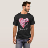 Cincinnati Pink Leopard Baseball Herz Baseball Fis T-Shirt (Vorne ganz)