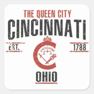 Cincinnati Quadratischer Aufkleber