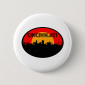 Cincinnati Red Black Oval City Button (Vorderseite)