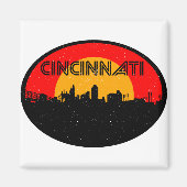 Cincinnati Red Black Oval City Magnet (Vorne)