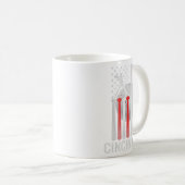 Cincinnati Retro Baseball Lover US Flag trifft auf Kaffeetasse (VorderseiteRechts)