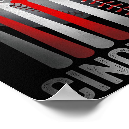 Cincinnati Retro Baseball Lover US Flag trifft auf Poster (Ecke)