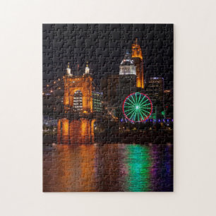 Cincinnati Roebling Bridge Nightscape Puzzle