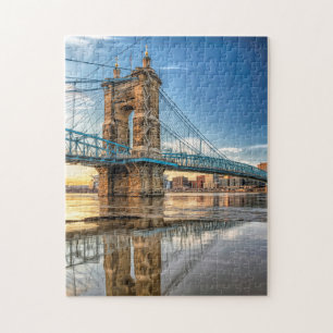 Cincinnati Roebling Bridge Reflektion Puzzle