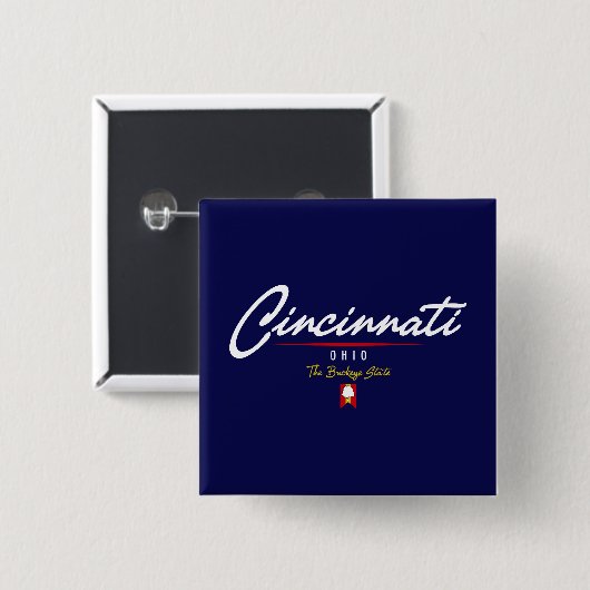 Cincinnati-Skript Button (Vorne & Hinten)