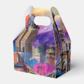 Cincinnati Skyline Abstrakte Kunst Geschenkschachtel (Rückseite)