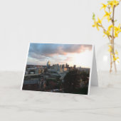Cincinnati-Skyline am Sonnenuntergang Karte (Gelbe Blume)