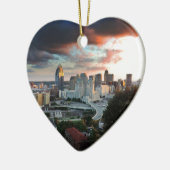 Cincinnati-Skyline am Sonnenuntergang Keramik Ornament (Links)