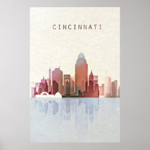 Cincinnati Skyline, Cincinnati Poster, Ohio Art Poster