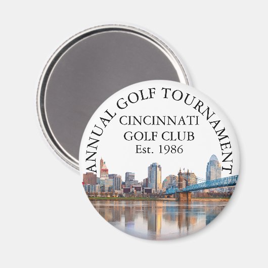 Cincinnati Skyline Golf Club Turnier individuell Magnet (Vorderseite/Rückseite)