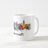 Cincinnati skyline im Watercolor Kaffeetasse (VorderseiteRechts)