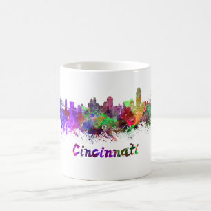 Cincinnati skyline im Watercolor Kaffeetasse
