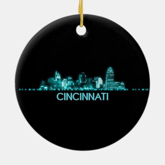Cincinnati Skyline Keramik Ornament (Hinten)