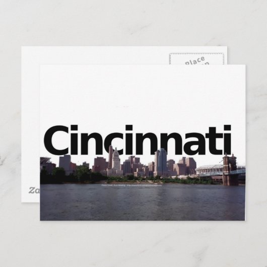 Cincinnati Skyline mit Cincinnati im Himmel oben Postkarte (Vorne/Hinten)