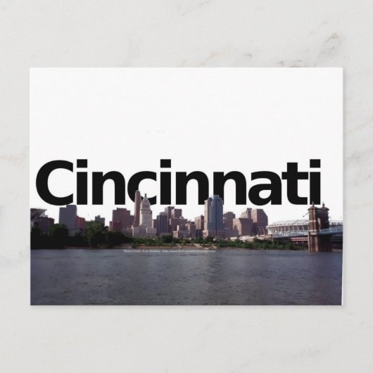 Cincinnati Skyline mit Cincinnati im Himmel oben Postkarte (Vorderseite)