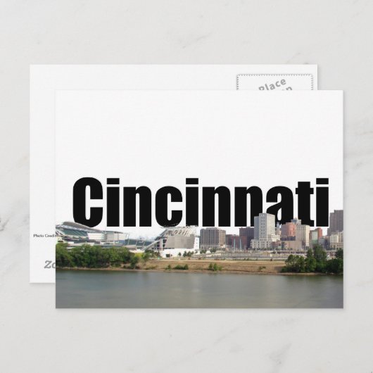 Cincinnati Skyline mit Cincinnati im Himmel Postkarte (Vorne/Hinten)