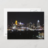 Cincinnati Skyline nachts Postkarte (Vorne/Hinten)