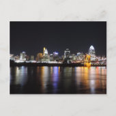 Cincinnati Skyline nachts Postkarte (Vorderseite)